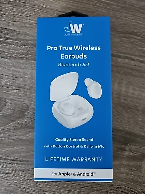 #ad Just Wireless Pro True Wireless Earbuds Bluetooth 5.0 for Apple amp; Android NIB