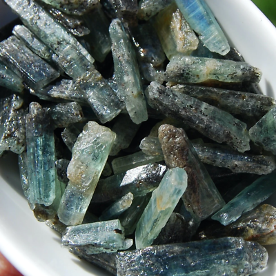 #ad 3 6pcs RARE Raw Green Kyanite Crystal Blades Raw Kyanite Crystals Brazil