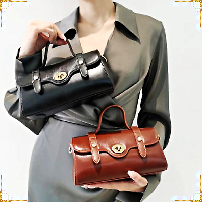 #ad GENUINE LEATHER Womens Bag Small Shoulder Crossbody Vintage Purse Ladies Handbag