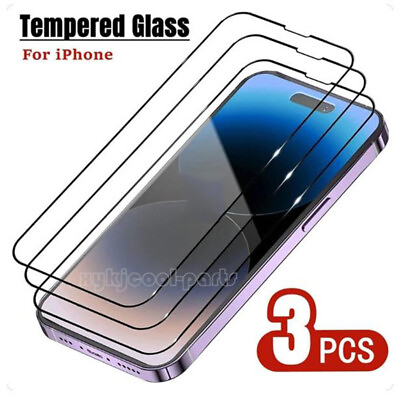 #ad 3PCS Tempered Glass For iPhone 13 12 Mini 15 14 7 8 X XR XS Max Screen Protector