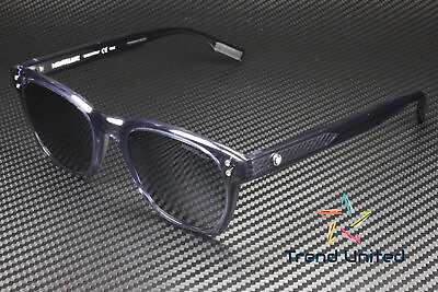 #ad MONTBLANC MB0122S 004 Square Blue Transparent Grey 51 mm Men#x27;s Sunglasses