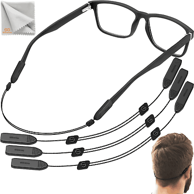 #ad Adjustable Glasses Straps 3 Pcs Eyeglasses Cors Holders No Tail M Size 13 inch
