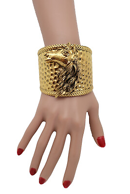 #ad Women Gold Fashion Metal Cuff Bracelet Horse Animal Rodeo Jewelry Bootylicious