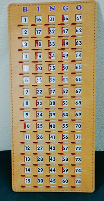 #ad Masterboard Bingo Card Slide Shutter Calling Card Numbers 1 75 New