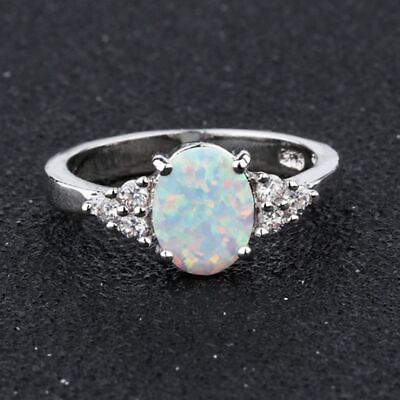 #ad Natural Ethiopian Opal Stone 925 Sterling Silver Handmade Ring Wedding for Gift