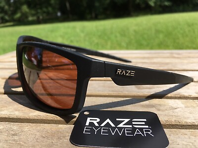 #ad RAZE Eyewear Sunglasses Fox HDP flat black fishing polarized Brown Lens C3