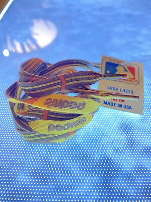 #ad Vintage 80s San Diego Padres Shoe Laces MLB Baseball Mitchellace USA 40quot;