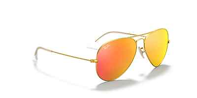 #ad Ray Ban Aviator FLASH Orange MIRROR Polarized Sunglasses RB3025 112 69 58 14 3N