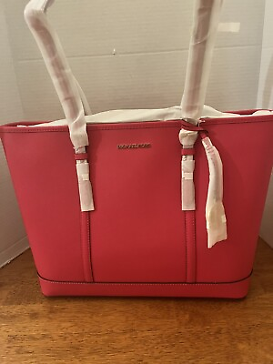 #ad Michael Kors Jet Set Travel Large Carryall Tote Bag Red NWT