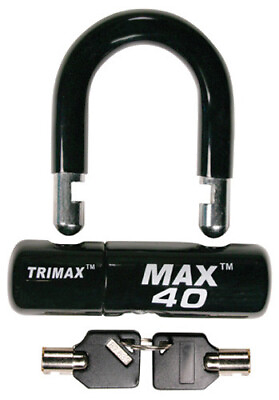 #ad Trimax Multi Purpose Disc Cable Lock U Lock Black Max40Bk