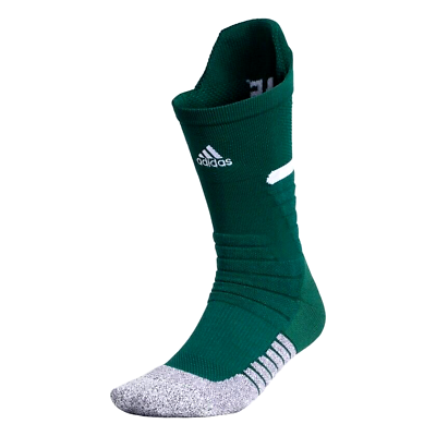 #ad Adidas Adult Green Crew Polyester Cushion Adizero Football Logo Socks Sz M 6.5 9