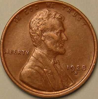 #ad 1928 D Lincoln Wheat Penny G VG