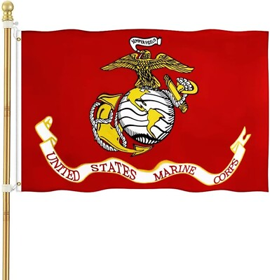 #ad US Marine Corps USMC Flag 3X5 Outdoor Double Sided Heavy Duty Polyester US...