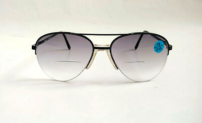 #ad Vintage 90#x27;s Aviator Metal Bi Focal Reading Sunglasses 1.50 S. Black