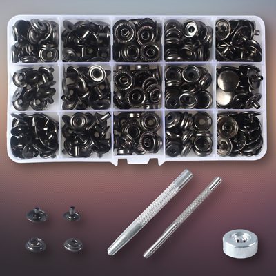 #ad 70 Sets 15mm 5 8 Heavy Duty Snap Fasteners Kit Metal Snaps for Leather Craft