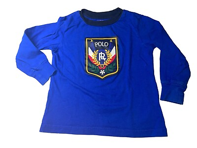 #ad 🔥 Toddler Boys Polo Ralph Lauren Long Sleeve Crest RL T shirt Sz 2T See Pics 🔥 $11.96