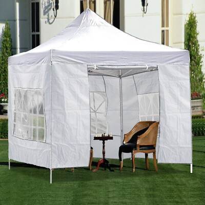 #ad 10X10#x27; White Outdoor Pop Up Tent Canopy Gazebo 4 Sides Heavy Duty Waterproof