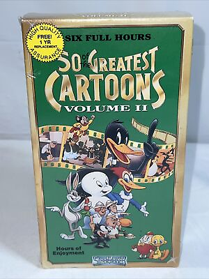 #ad 50 Of The Greatest Cartoons Volume II VHS 1993 Rip In Bottom Of Plastic