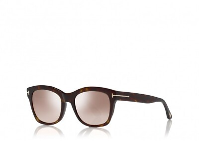 #ad Tom Ford Lauren 02 FT TF614 F 52F Square Dark Havana Brown Gradient Sunglasses