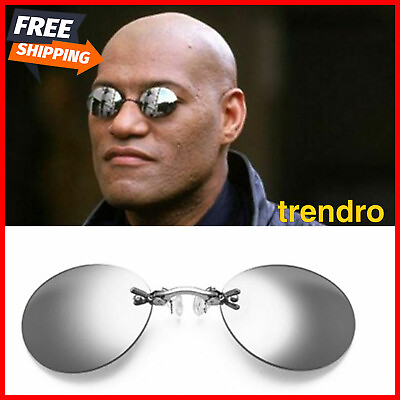 #ad Matrix Morpheus Style Sunglasses for Men Vintage Round Rimless Design UV400 New