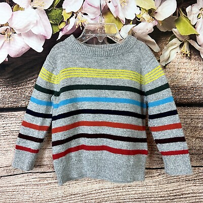 #ad Toddler Boys Cotton Wool Multicolored Striped Knit Sweater Pullover