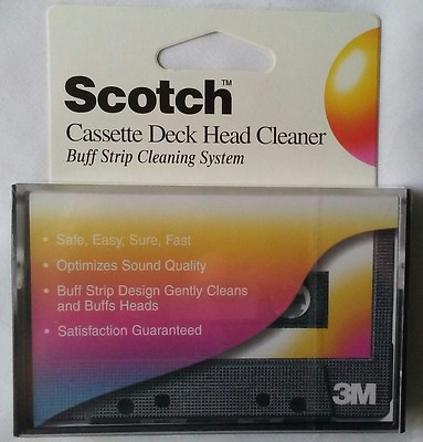 #ad 3M Scotch Cassette Deck Head Cleaner Buff Strip Cleaning System NEW Sealed