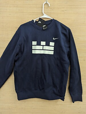 #ad NEW Nike Club Mens Crewneck Sweater Navy Blue Small Cotton Polyester Fleece NWT
