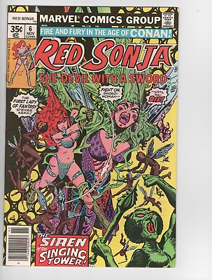 #ad Red Sonja #6 VF Siren of the Singing Tower NICE Bronze Marvel 1976