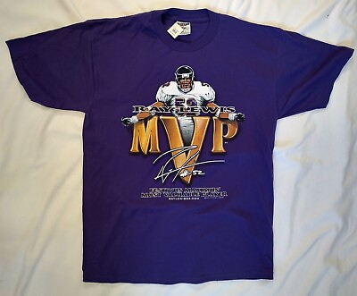 #ad NOS 2001 Baltimore Ravens World Champions Ray Lewis 52 MVP Shirt New Old Stock L