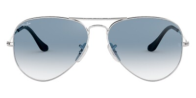 #ad Ray Ban Unisex Sunglasses RB3025 003 3F Silver Aviator Clear Blue Gradient 58mm $111.60