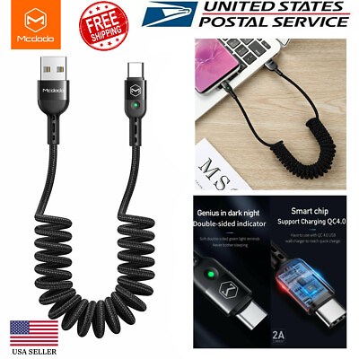 #ad Mcdodo USB C Charger Data Cable Coiled USB A to Type C Cable Android For Samsung