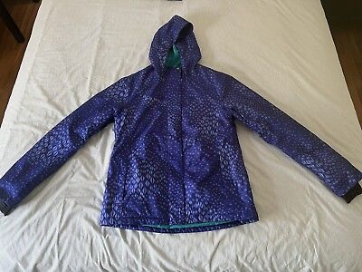 #ad Sims Women#x27;s Purple amp; Teal Fine Zip Up Snowboarding Blur Jacket Coat Size M