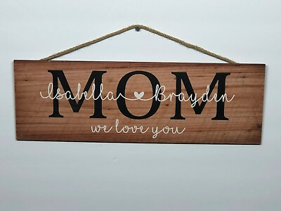 #ad Personalized Mom Rustic Wood Sign Mothers Day P137 Gift Birthday 6quot;x18quot;