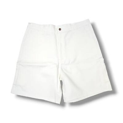 #ad Caboose Duron Painters Ivory White Carpenter Canvas Vintage Shorts Men#x27;s Size 36