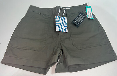 #ad NWT Market amp; Spruce Camellia High Rise Utility Short Olive Green Size 4