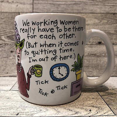 #ad AMERICAN GREETINGS Working Women Cartoon Mug Designers Collection Office 3.5x3quot;