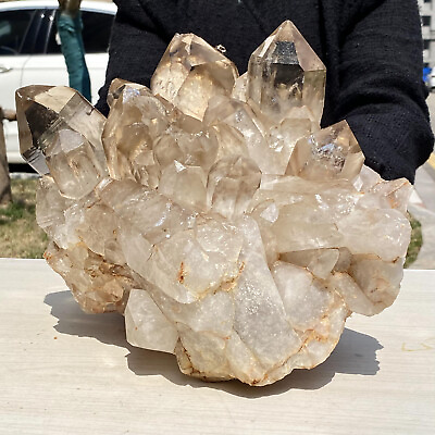 #ad 30.64LB Natural Clear Quartz Chakra Reiki Crystal Cluster Gemstone Specimen