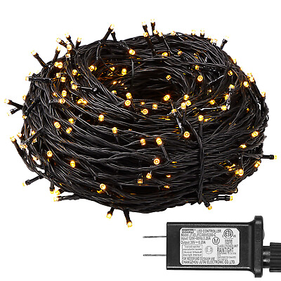 #ad 20M 50M 100M Low Voltage Power Saving LED Black Wire String Light Waterproof US