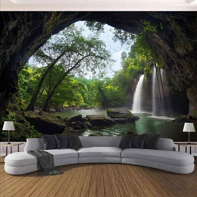 #ad Home Decor Tapestry Background Decoration Tapestry Tree Waterfall Wall Hanging
