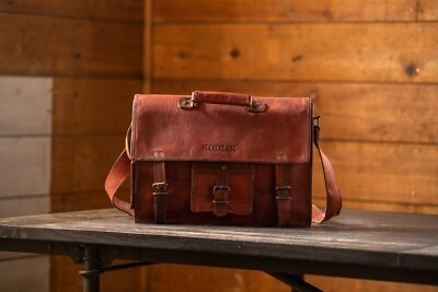 #ad Business Vintage Men Genuine Bag Messenger Shoulder Leather Briefcase