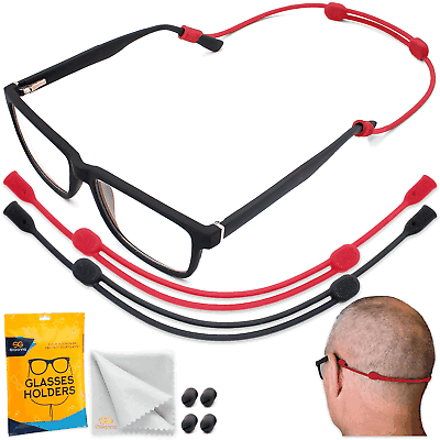 #ad Glasses Strap Holder Adjustable L Size 15 inch Around Neck Head Lanyard 2 Pcs
