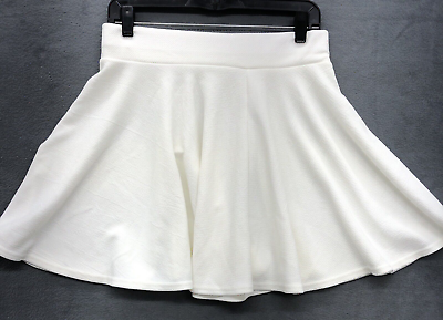 #ad Urban CoCo Women#x27;s Mini Skater Skirt L Cream Versatile Stretchy Flared Casual