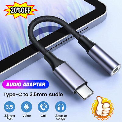 #ad USB Type C Adapter to 3.5mm AUX Audio Headphone Jack Devices For Android $5.73