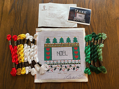 #ad New Lani NOEL Handpainted Christmas Needlepoint Kit 14 Mesh DMC Perle Cotton