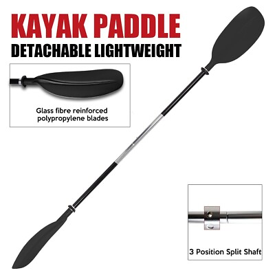 #ad Oceansouth Aluminum Kayak Paddle Black Asymmetric Detachable Lightweight Canoe