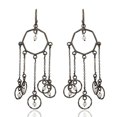 #ad Handmade Pearl Dangle Earring 925 Sterling Silver Royal Gemstone Jewelry