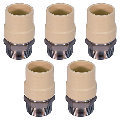 #ad Midline Valve Male x CPVC Adapter Transition Pipe Fitting; Stainless Steel 5PK $126.09