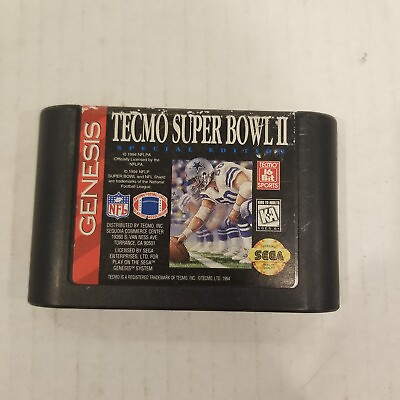 #ad Tecmo Super Bowl II 2 Special Edition Sega Genesis 1994 game cart only $59.95