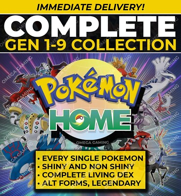 #ad Pokemon Home COMPLETE Gen 1 9 Dex Shiny Non Shiny Living Pokedex All Forms