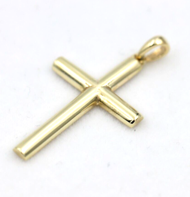 #ad 9ct Hollow Light Weight Yellow Gold Cross Pendant *Free Express Post In Oz